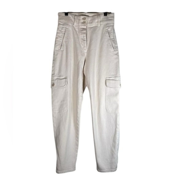 Wilfred Free Barrel Cargo Pants Sz 4 White Birch Cotton - Picture 1 of 11